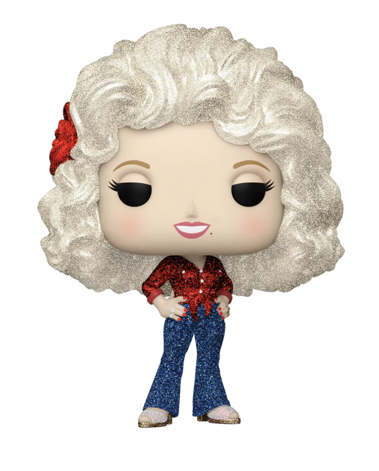 A Funko Pop! figurine of the country music star Dolly Parton